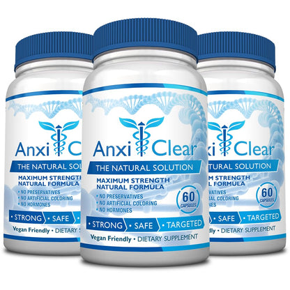 AnxiClear 3-Month Supply — Mood Support, Calm Mind, Serotonin Boost | Made in USA