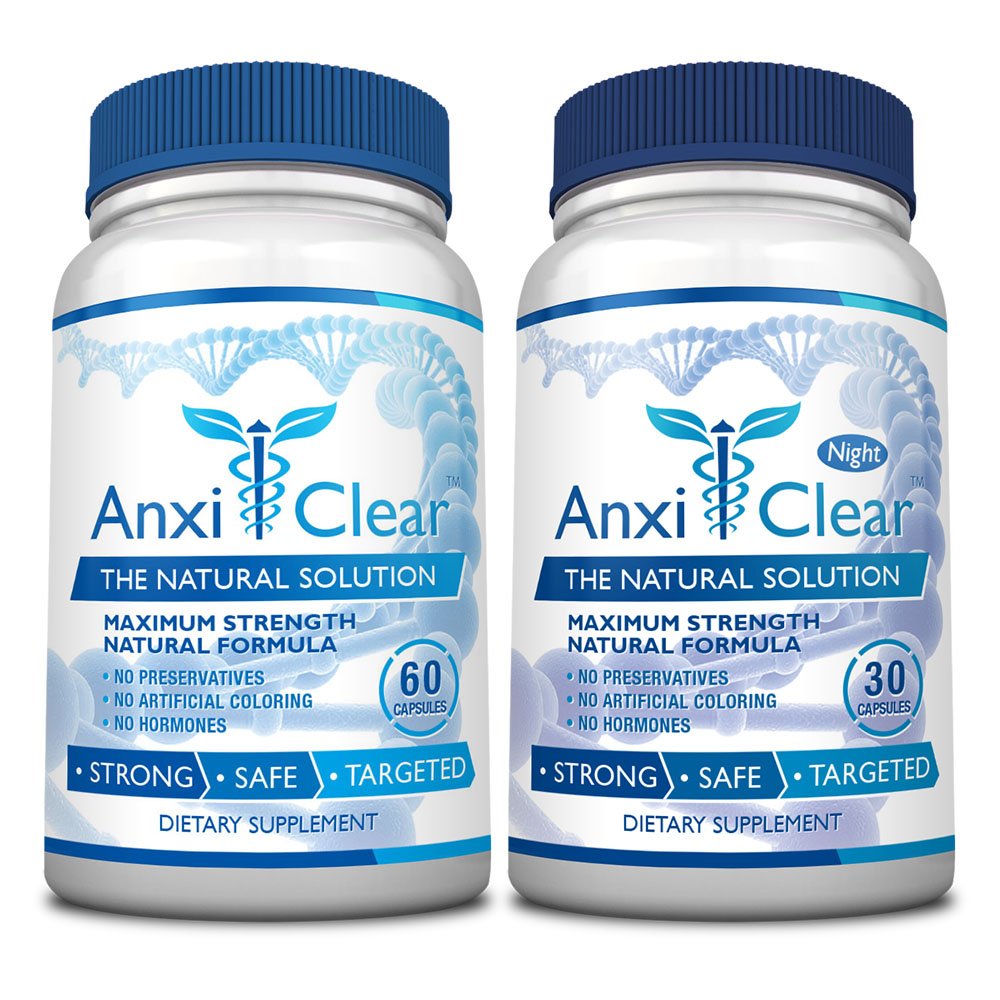 Consumer Health AnxiClear - Boosts Mood, Calms The Mind, Elevates Serotonin Levels - 5-HTP, L-thianine - 1 Day + 1 Night