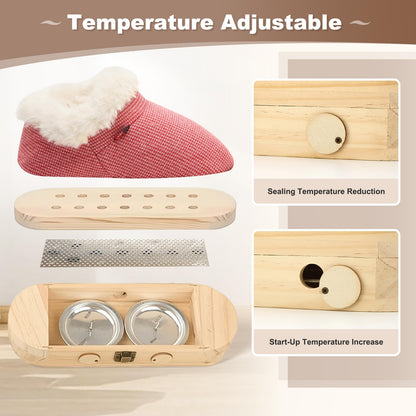 AODANC Moxibustion Shoes & Moxas Box – Mugwort Foot Heat Packs (Brown, 7-8.5)