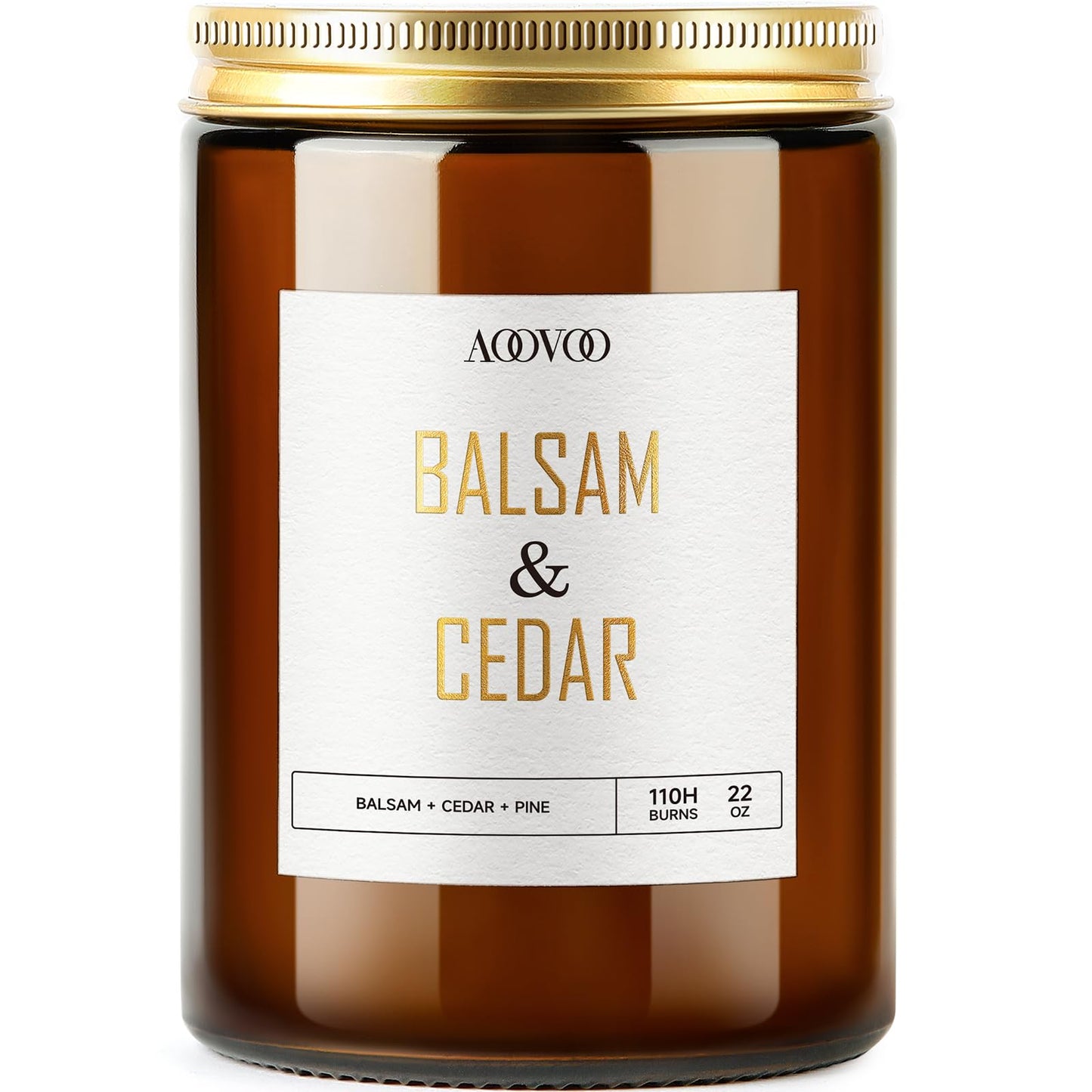AOOVOO Balsam Cedar Candle - 22oz Pine-Scented Soy Wax Aromatherapy Candle