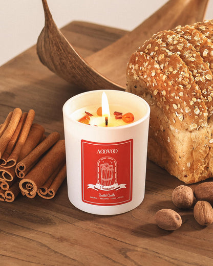 AOOVOO Cinnamon Scented Candle for Women – 7oz Soy Aromatherapy Candle with Crystals Inside | Gift for Women & Mom