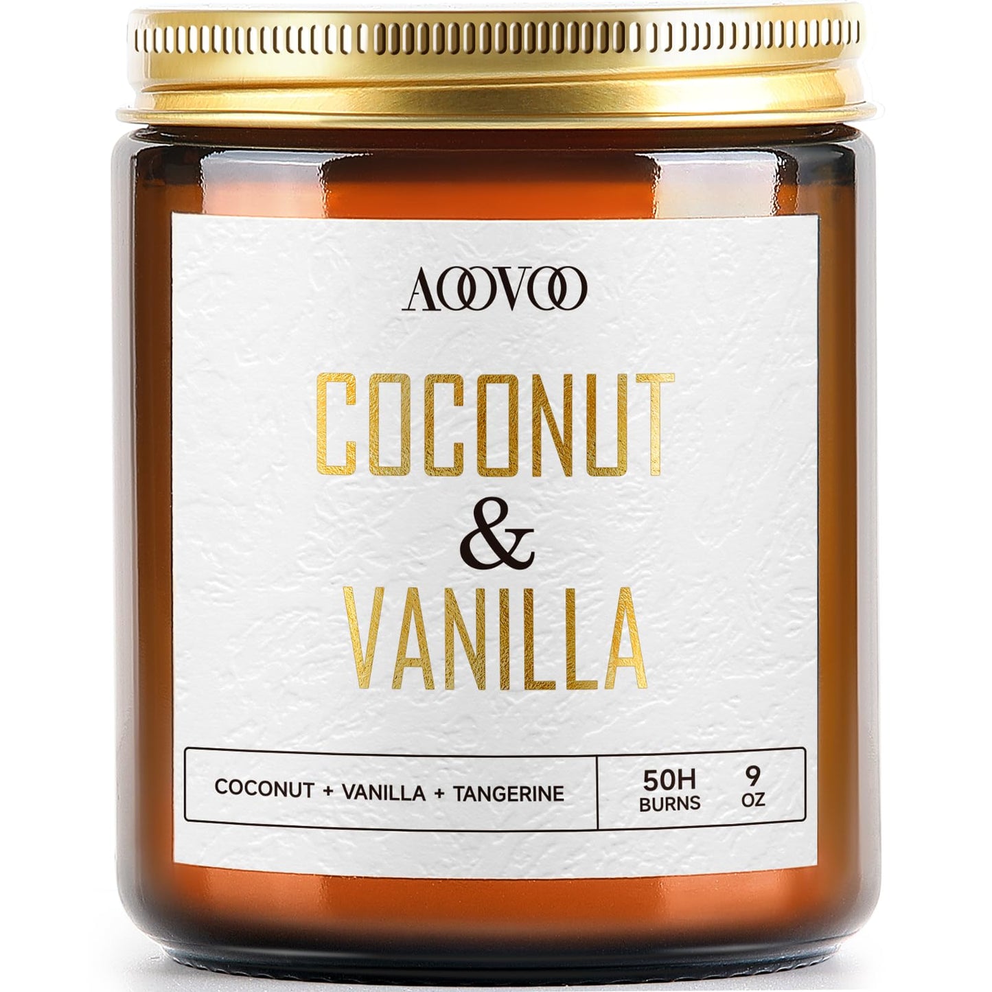 AOOVOO Coconut Vanilla Candles – 9 oz Soy Scented Candle for Home & Aromatherapy