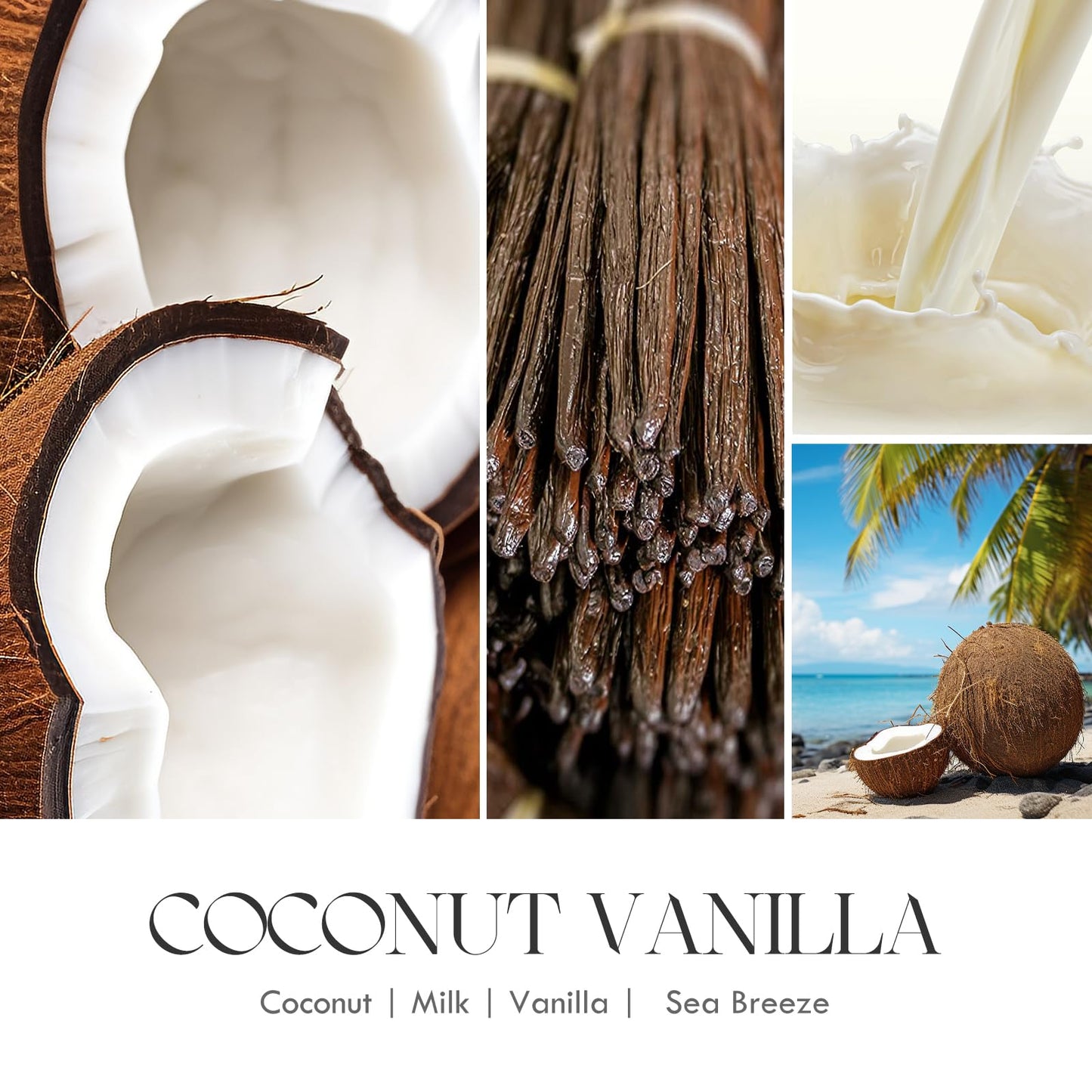 AOOVOO Coconut Vanilla Candles – 9 oz Soy Scented Candle for Home & Aromatherapy