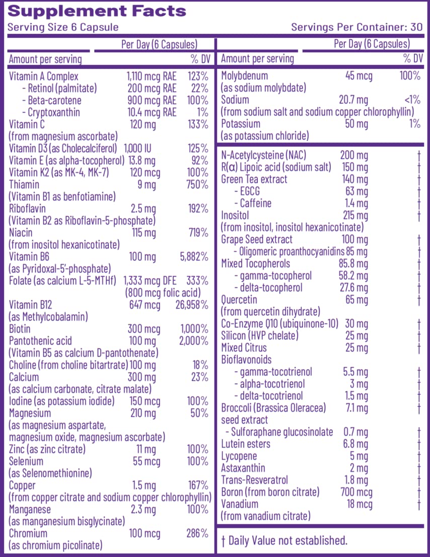 AOR Ortho Core Nutritional Support - Vegan Multivitamin - 180 Capsules