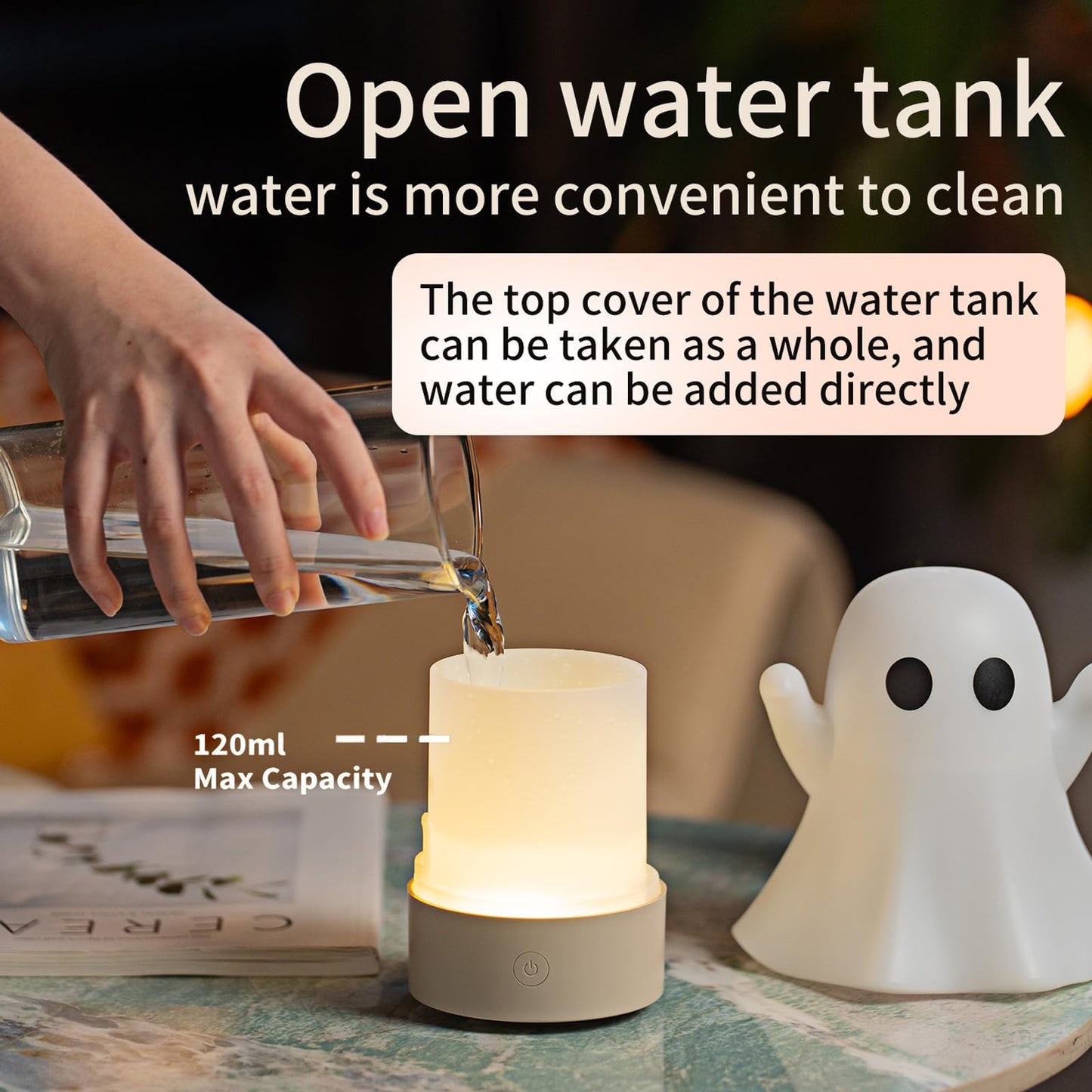 Aozale Ghost Essential Oil Diffuser 120ML – Ultrasonic Diffuser with 7-Color LED