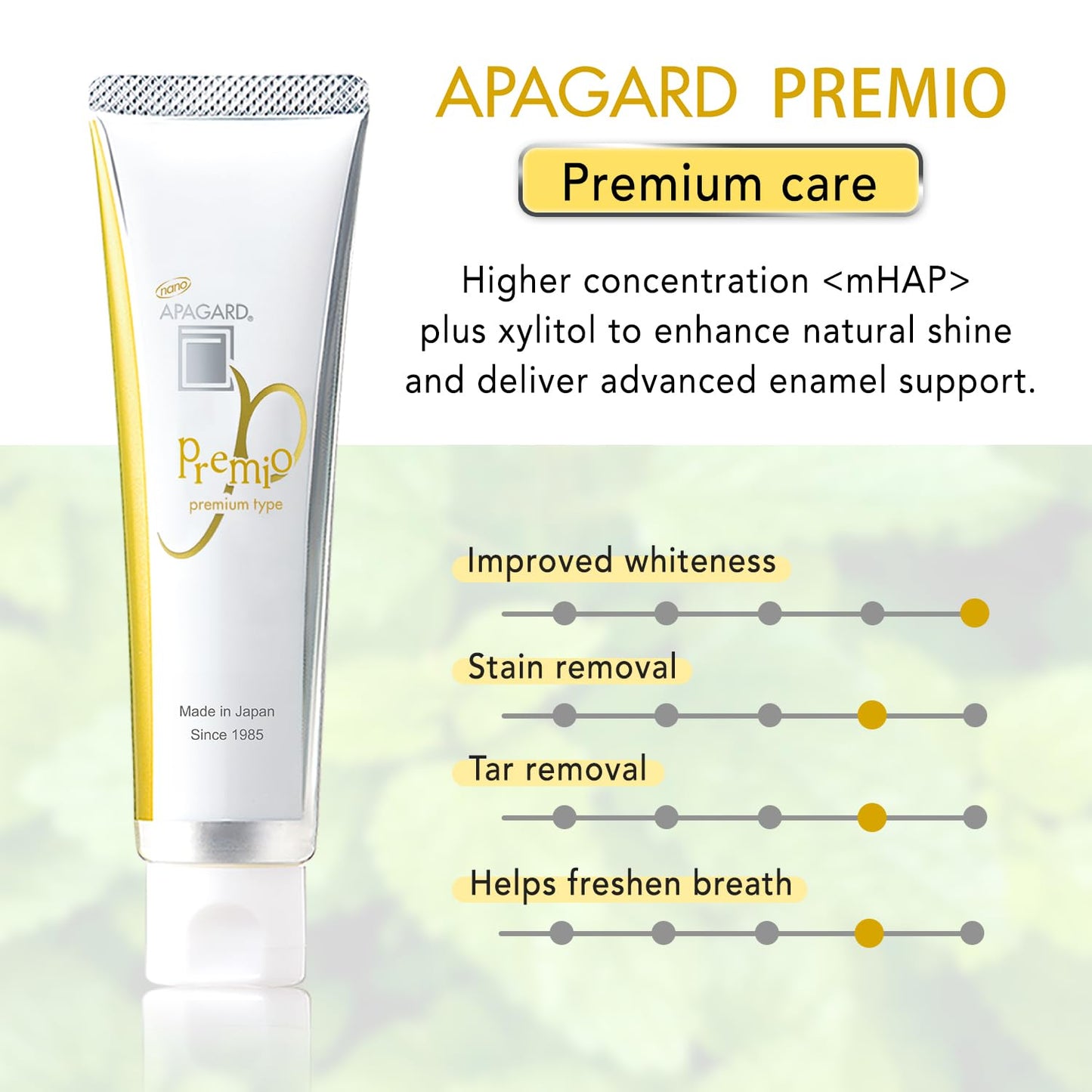 APAGARD Premio Nano-Hydroxyapatite Toothpaste — Fluoride-Free, 105g (3.7 oz) Double Mint, 3 Pack