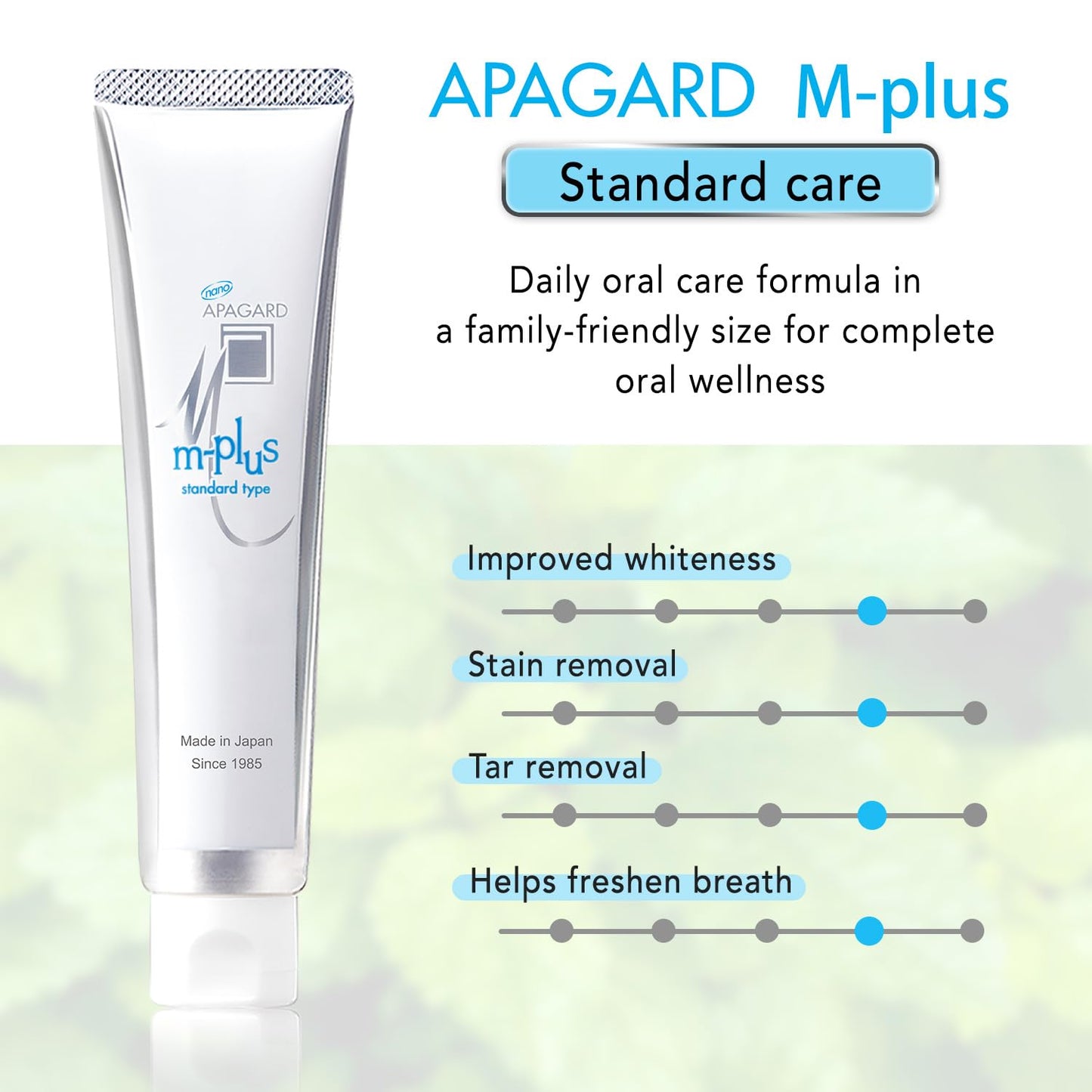 APAGARD M-Plus Nano-Hydroxyapatite Toothpaste – Fluoride-Free, Naturally Whiter Teeth, 130g Family 3-Pack