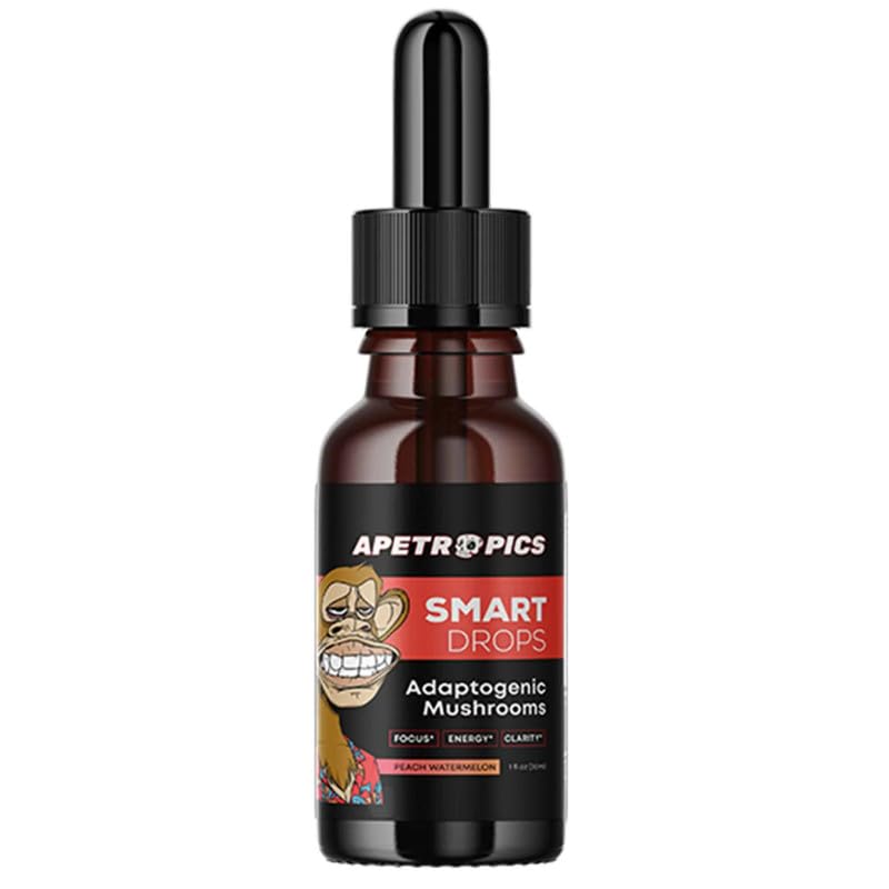 Apetropics Smart Drops: Adaptogenic Mushroom Tincture - Peach Watermelon, 30 Servings