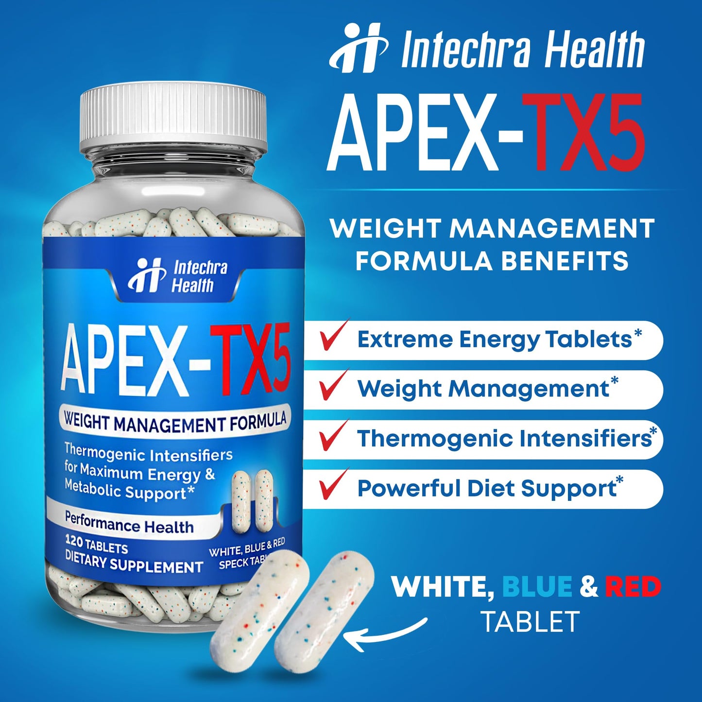 APEX-TX5 Weight Management Supplement - 120 Tablets - USA Made