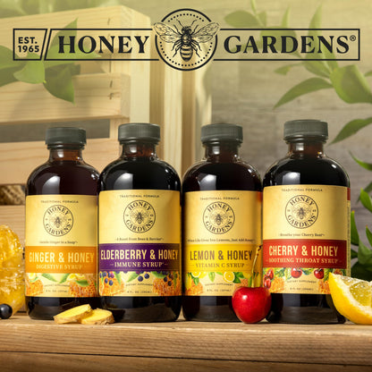 Honey Gardens Elderberry & Honey Immune Syrup – Propolis & ACV, 8 oz