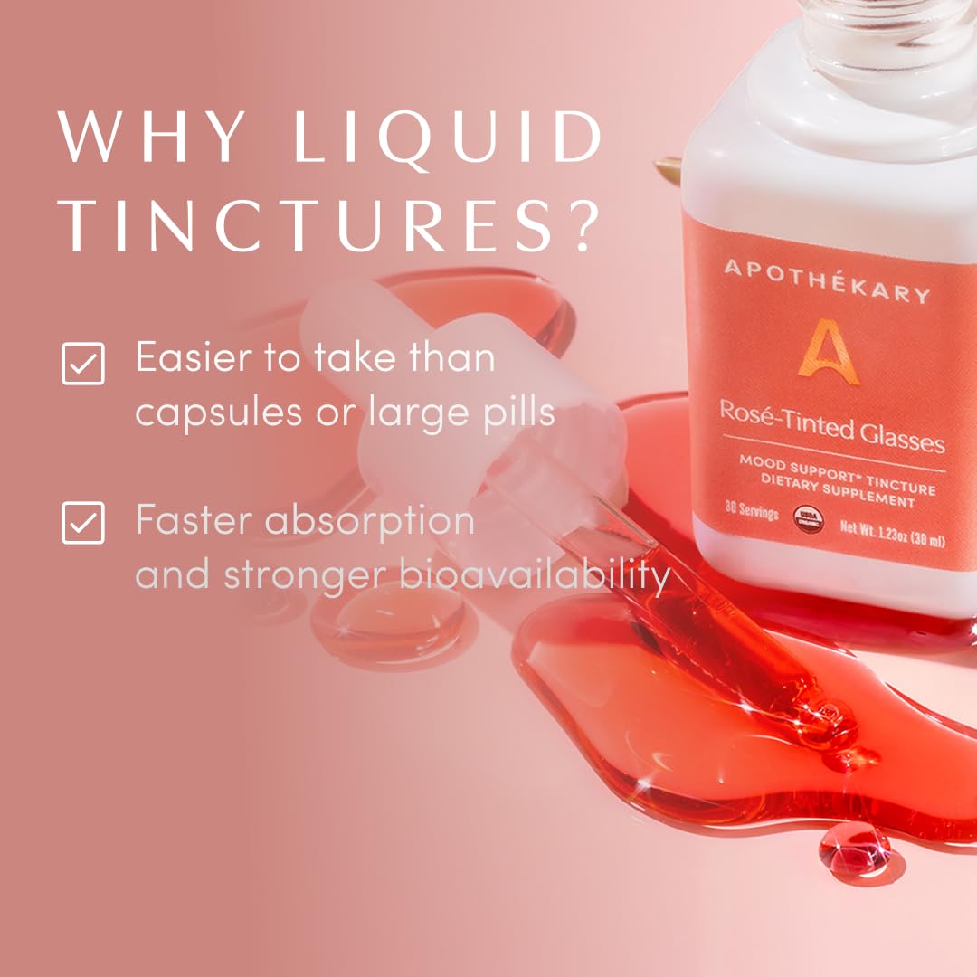 Apothékary Rosé-Tinted Glasses: Alcohol-Free Drops for Mood, Focus, and Glow