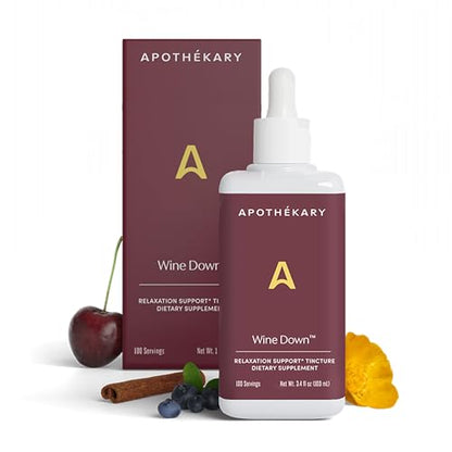 Apothékary Wine Down: Alcohol-Free Sleep Drops with Blue Vervain & Tart Cherry