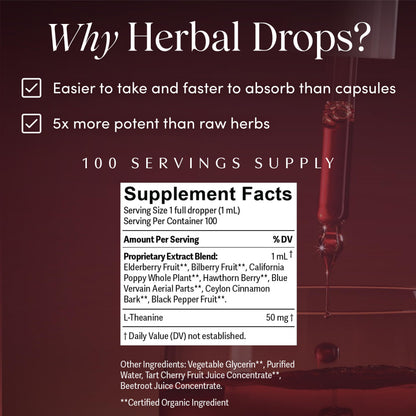 Apothékary Wine Down: Alcohol-Free Sleep Drops with Blue Vervain & Tart Cherry