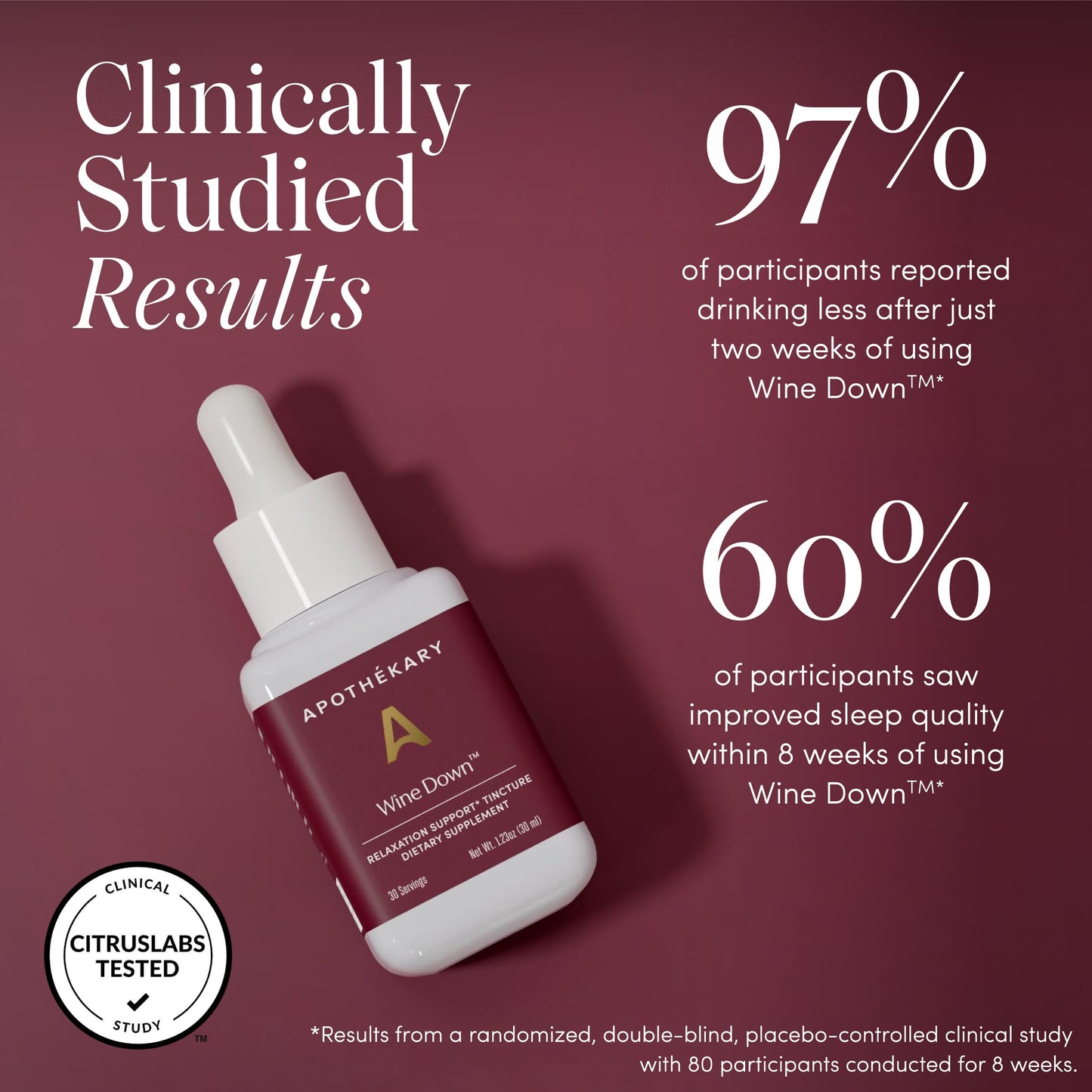 Apothékary Wine Down: Alcohol-Free Sleep Drops with Blue Vervain & Tart Cherry