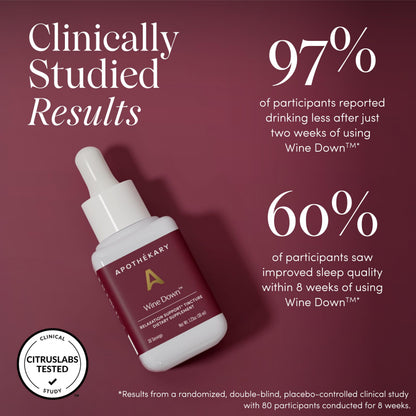 Apothékary Wine Down: Alcohol-Free Sleep Drops with Blue Vervain & Tart Cherry