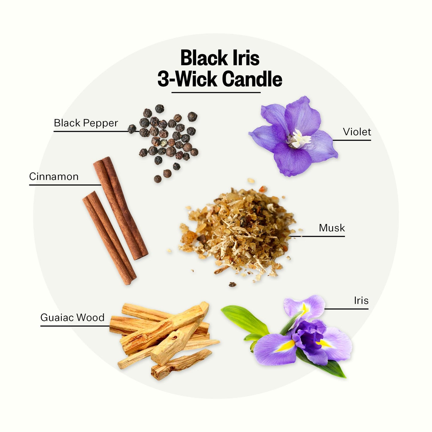 APOTHEKE 3-Wick Scented Candle – Black Iris Oak, 26 oz Soy Jar | Aromatherapy Gift