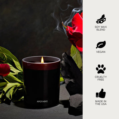 Apotheke Charcoal Rouge Petite Aromatherapy Soy Jar Candle | Luxury Scented