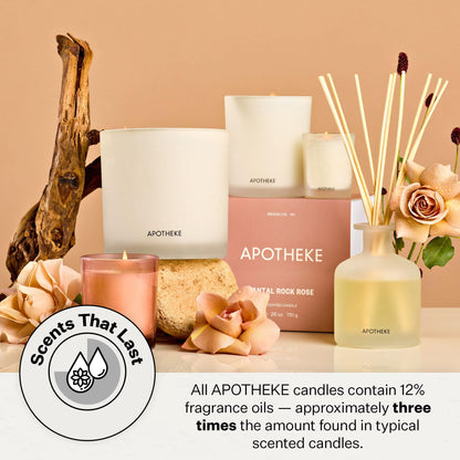 APOTHEKE Santal Rock Rose Petite Candle – Luxury Soy Jar, 5 oz