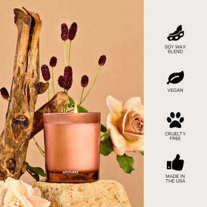 APOTHEKE Santal Rock Rose Petite Candle – Luxury Soy Jar, 5 oz