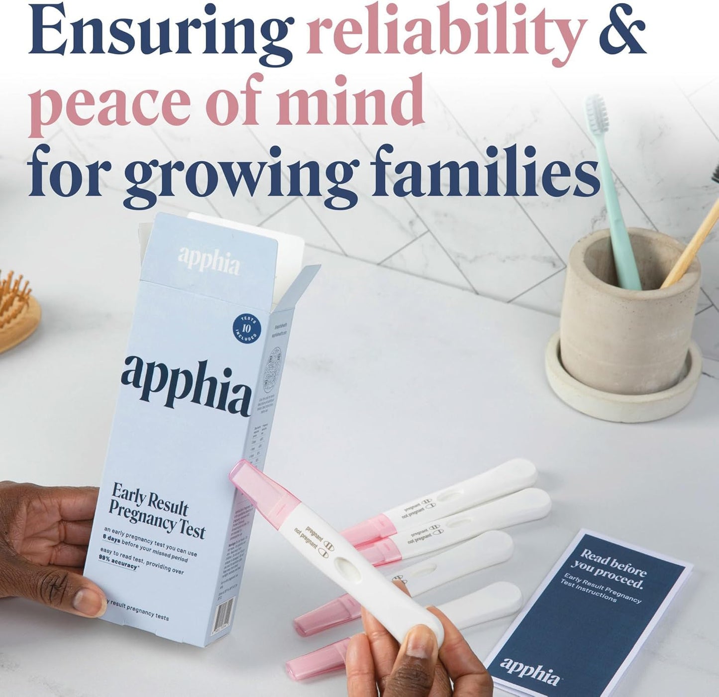 Apphia 10 Pack Early Detection Pregnancy Test – Midstream hCG Strips – Made in USA