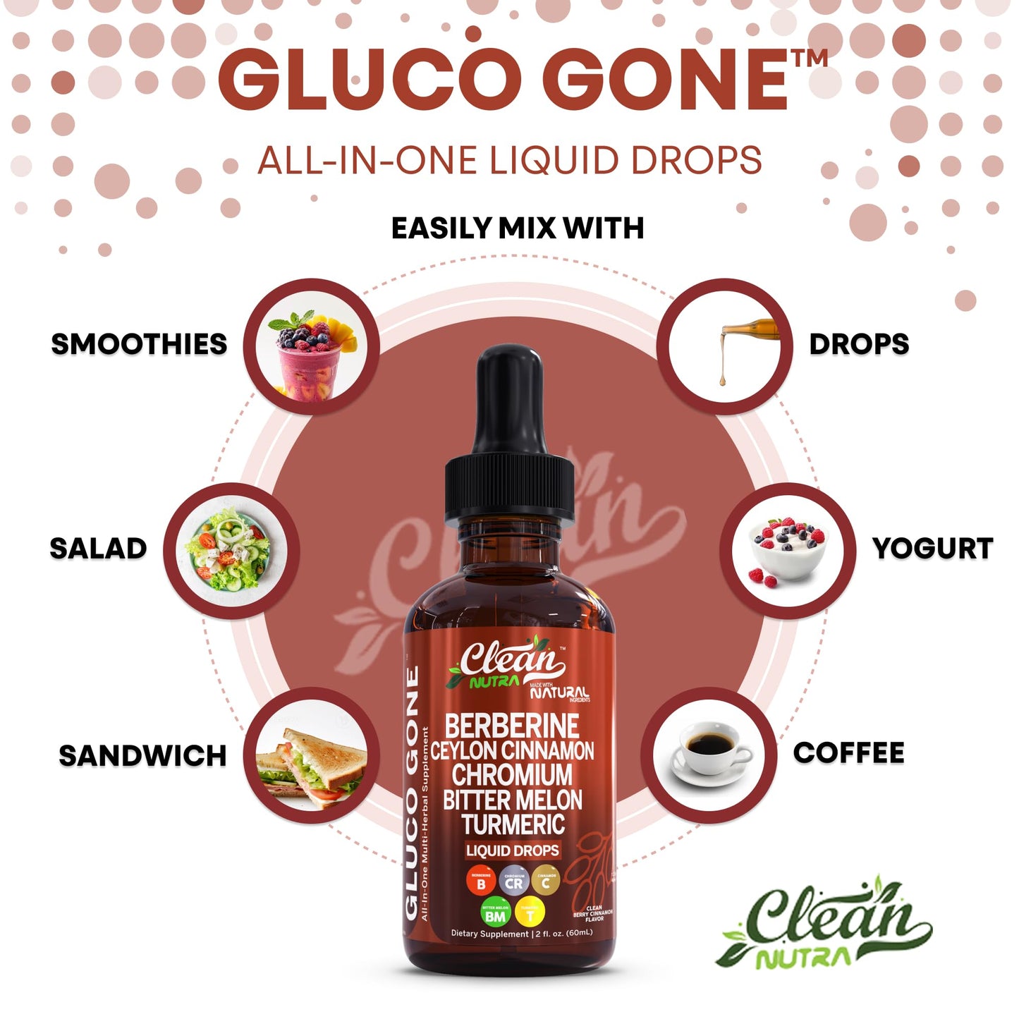 Clean Nutra Berberine with Cinnamon Liquid Drops – GLP-1 Support with Moringa