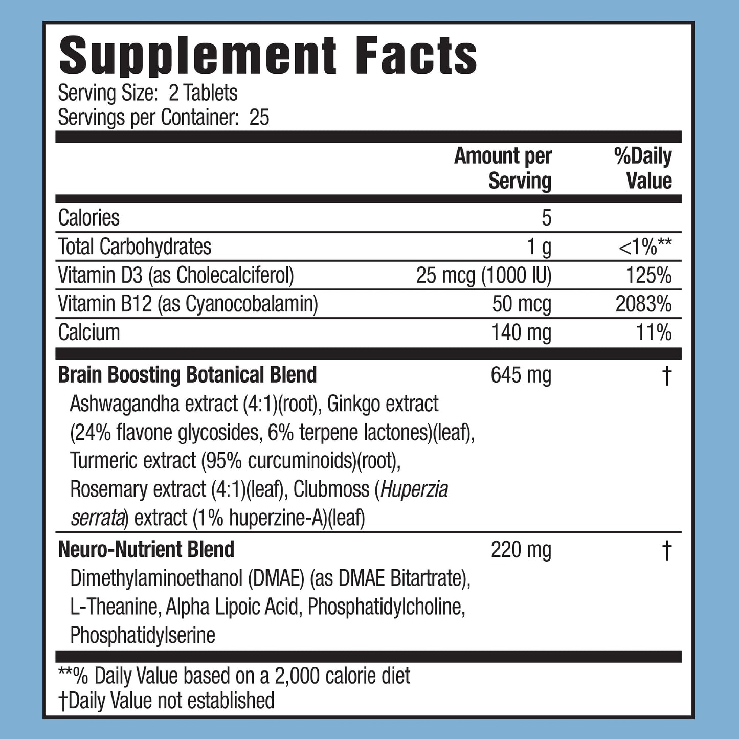 Applied Nutrition Healthy Brain All-Day Focus – 50 Tablets Pack of 2 | 3-in-1 Brain Booster with Turmeric
