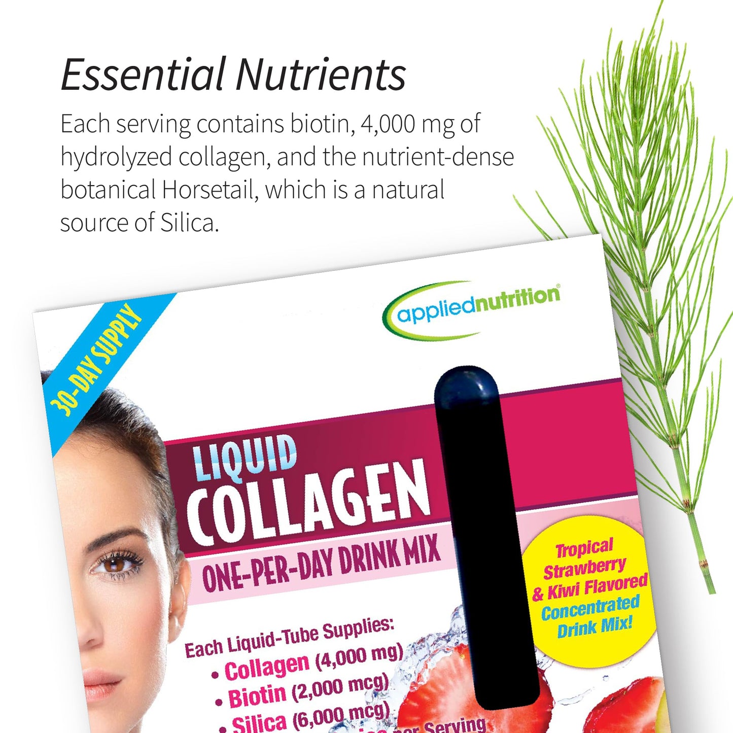 Applied Nutrition Liquid Collagen Skin Revitalization – 2x10 Tubes (Tropical Strawberry Kiwi)