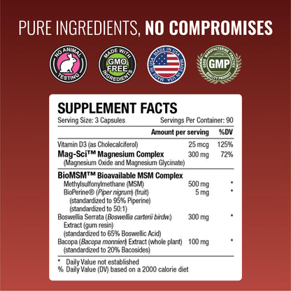 Approved Science Fibroprin - Ease Nerve & Muscle Aches, Improve Mobility, 270 Capsules, Made in USA