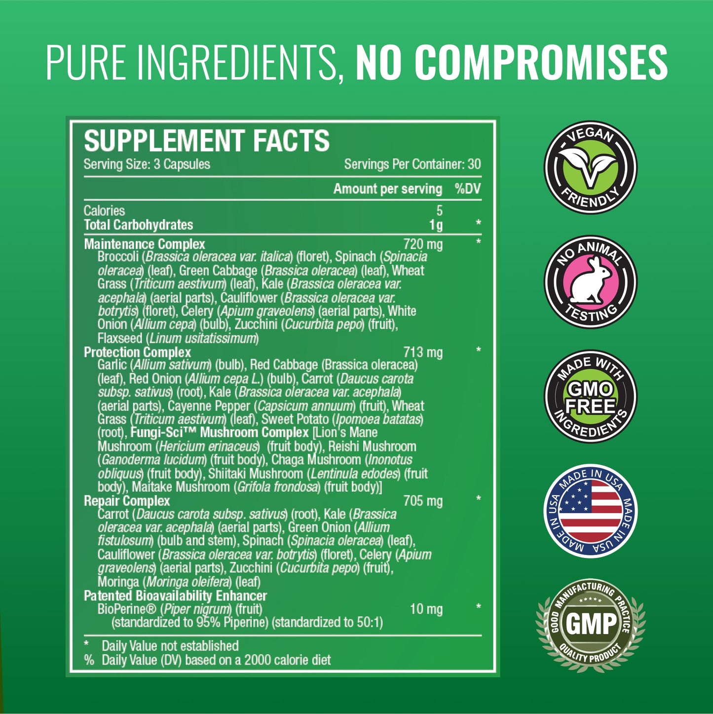 Approved Science Fruits & Veggies – 42 Fruits & Veggies Supplement, 180 Capsules (2-Month Supply)