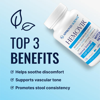 Approved Science Hemovir - Hemorrhoid Support, 135 Vegan Capsules