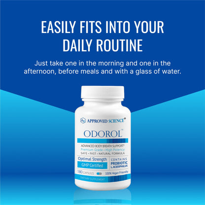 Approved Science Odorol - 180 Capsules | Fresh Breath & Odor Control