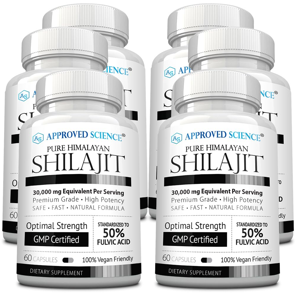 Approved Science Himalayan Shilajit: 50% Fulvic, 30:1 Extract, 360 Capsules