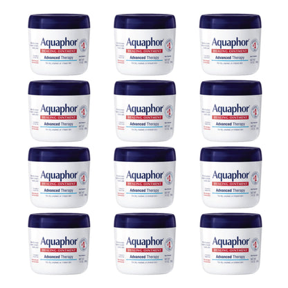 Aquaphor Healing Ointment: Advanced Therapy Skin Protectant, 14 oz Jar (Pack of 12)