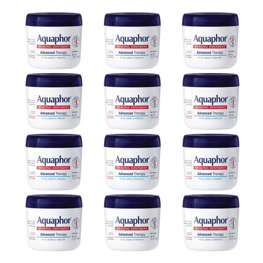 Aquaphor Healing Ointment: Advanced Therapy Skin Protectant, 14 oz Jar (Pack of 12)
