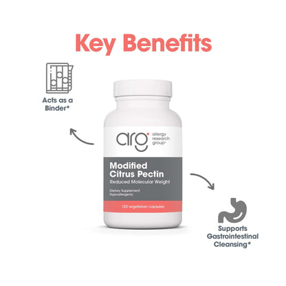 Allergy Research Group Modified Citrus Pectin - 120 Vegetarian Capsules | Natural Detox & Digestive Support