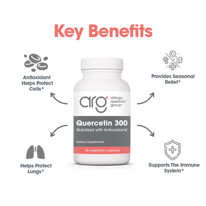 Quercetin 300 by Allergy Research Group – Immune Support, Vegetarian (60 Count)
