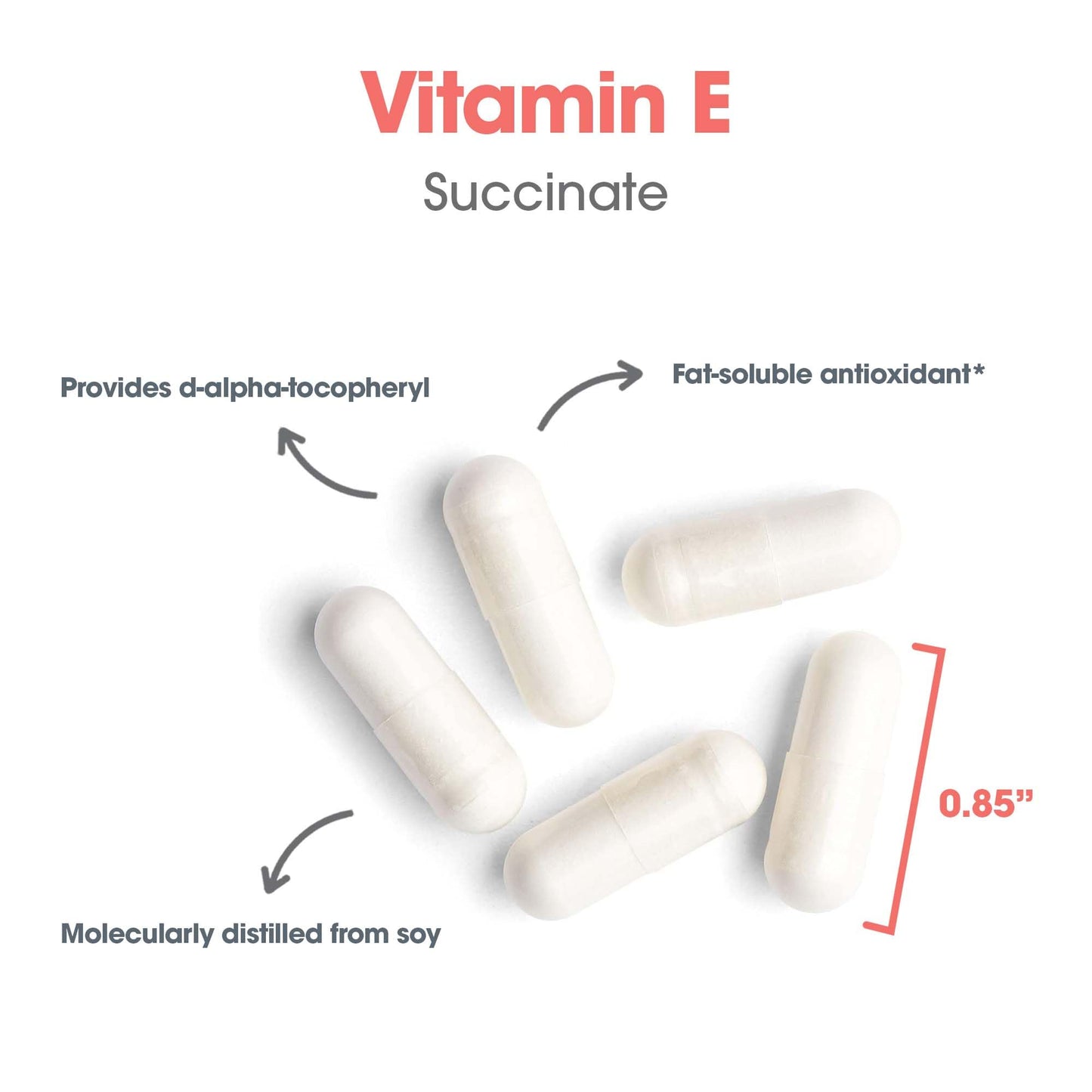 Allergy Research Group Vitamin E Succinate 400 IU - Vegetarian Capsules, 100 Count