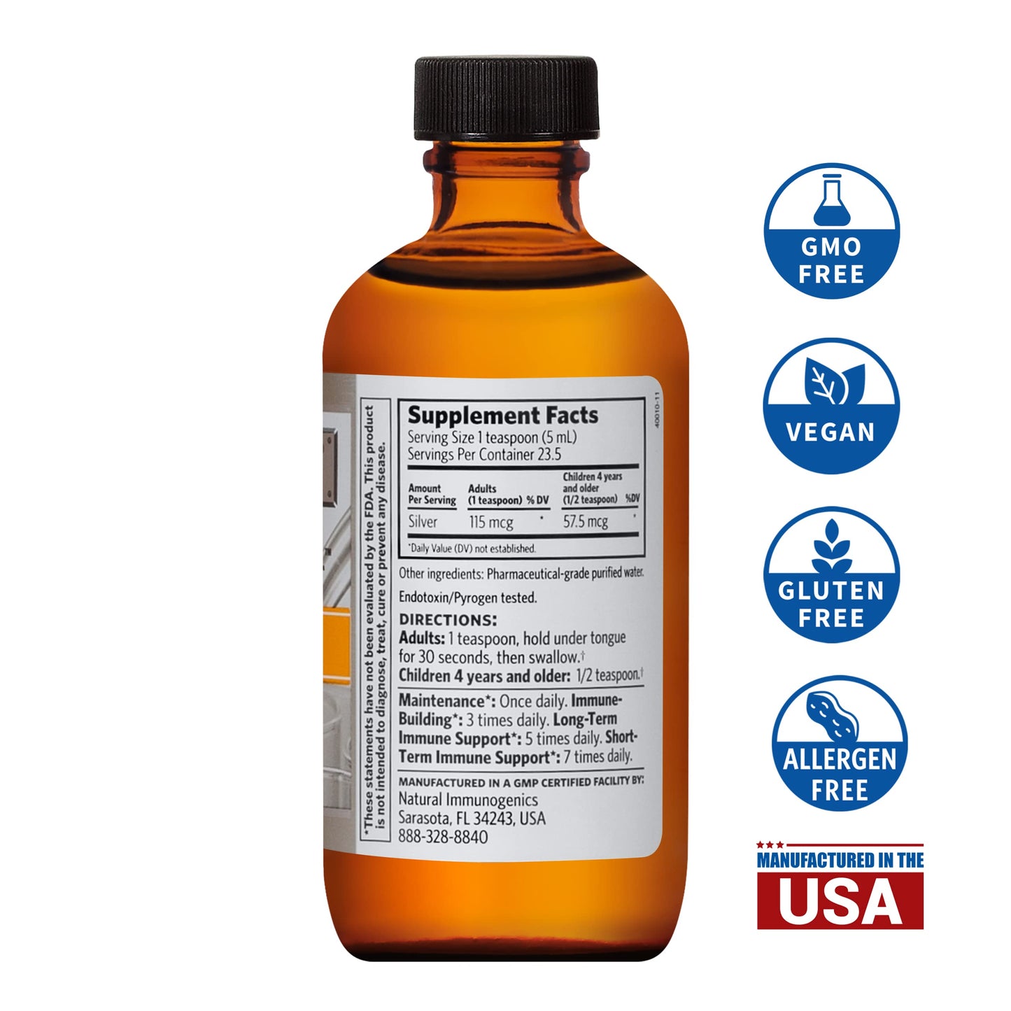 Argentyn 23 Professional Immune Support - Colloidal Silver Hydrosol, 23 ppm, 4 oz