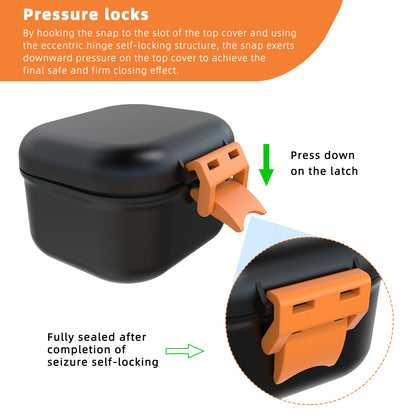 ARGOMAX Leak-Proof Denture Bath Cup – Portable Denture Box with Strainer (Black & Orange)