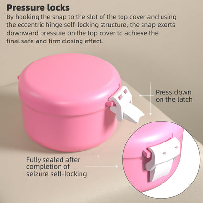 ARGOMAX Leak-Proof Retainer Cleaner Case for Dentures | Travel Denture Cup Pink & White