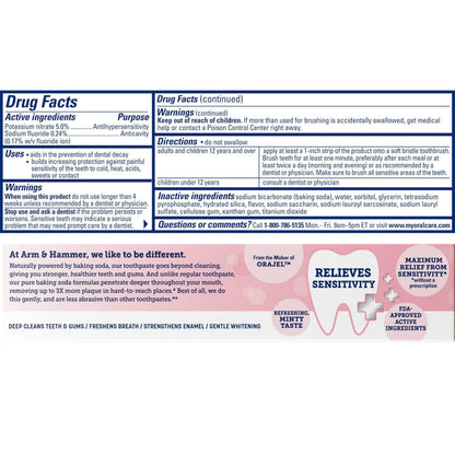 ARM & HAMMER Sensitive Teeth & Gums Toothpaste – 6 Pack, Mint, 0.9 oz Tubes