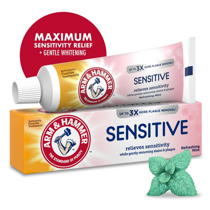 ARM & HAMMER Sensitive Teeth & Gums Toothpaste – 6 Pack, Mint, 0.9 oz Tubes