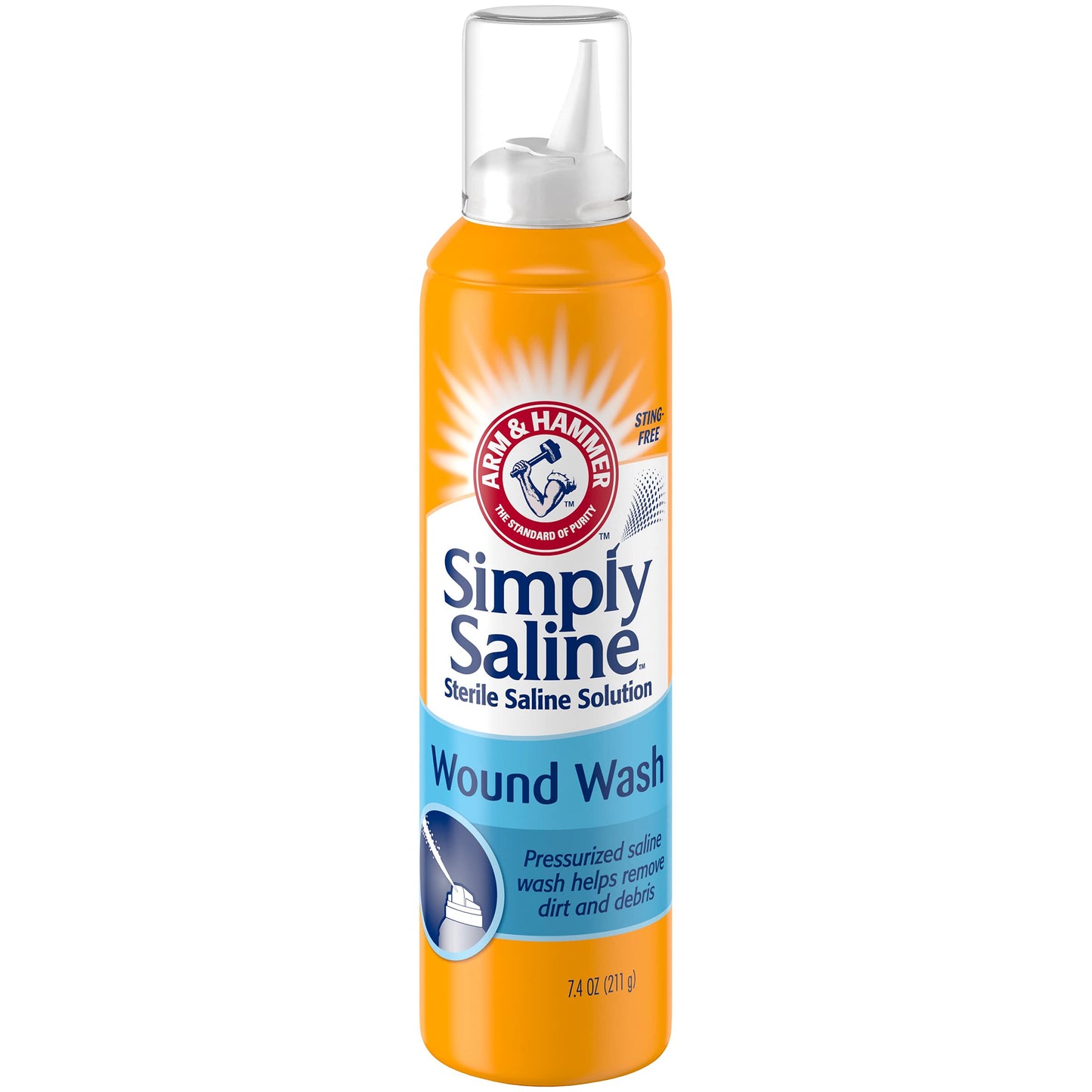 Simply Saline Wound Wash 7.4 oz – 3 Pack | Upside-Down Pressurized Spray