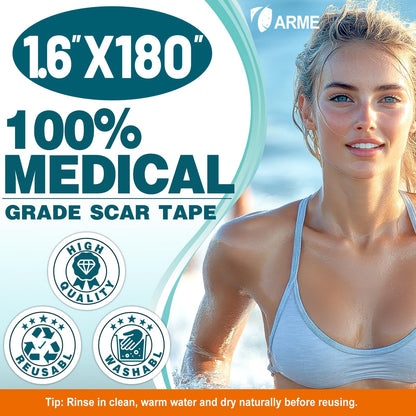 Arme Silicone Scar Tape Roll (1.6x180) – Medical-Grade Scar Sheets for Surgical Scars