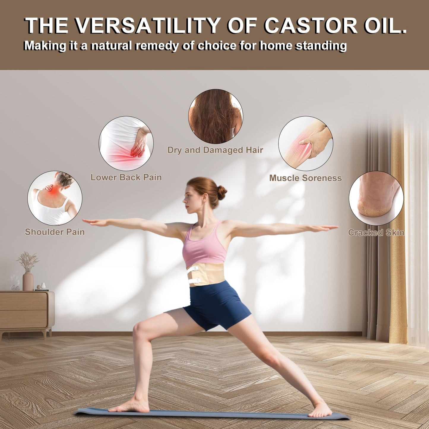 ARMINACO Castor Oil Pack Kit for Women & Beginners – 4 Reusable Wraps, 60ml Organic Oil, MagicSeal Leakproof Design