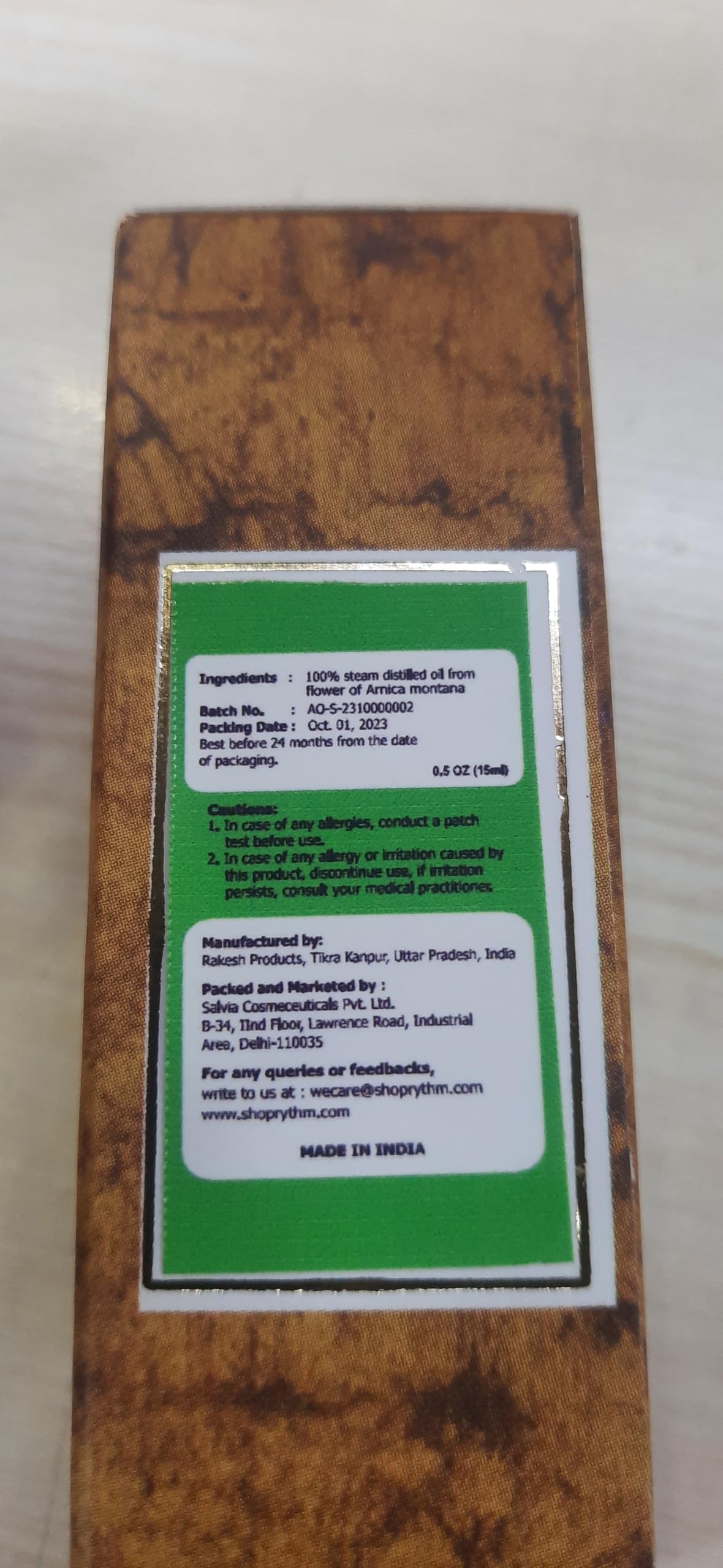 Arnica Montana Therapeutic Essential Oil - 15 ml | Salvia Amber Bottle