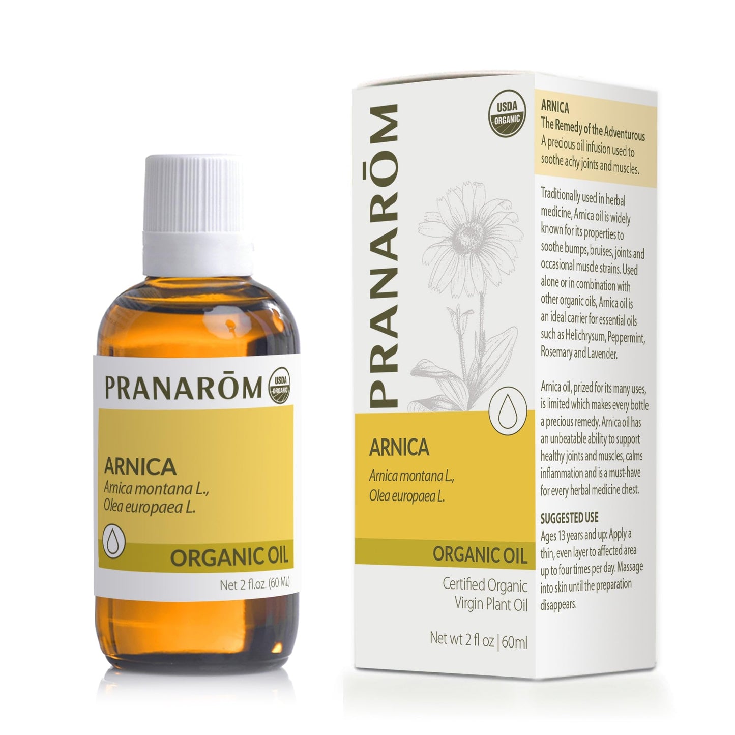 Pranarom Arnica Oil 4 Pack – Organic 2 oz Amber Glass