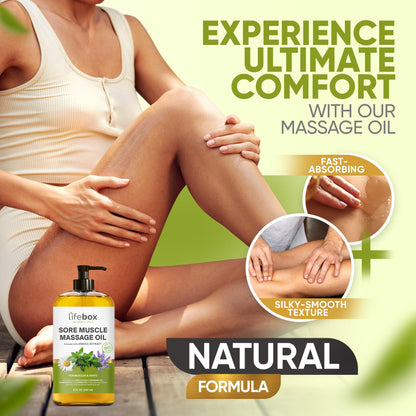Arnica Sore Muscle Massage Oil – 100% Pure & Natural, 8 oz