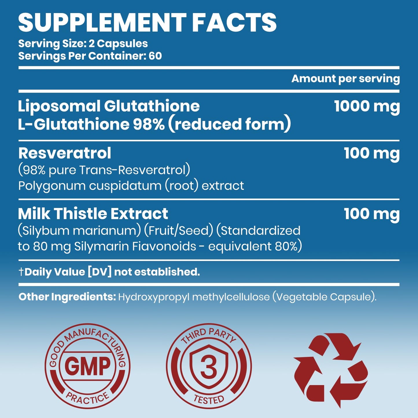 Arofum Liposomal Glutathione 1000mg with Resveratrol & Milk Thistle | 120 Vegan Capsules