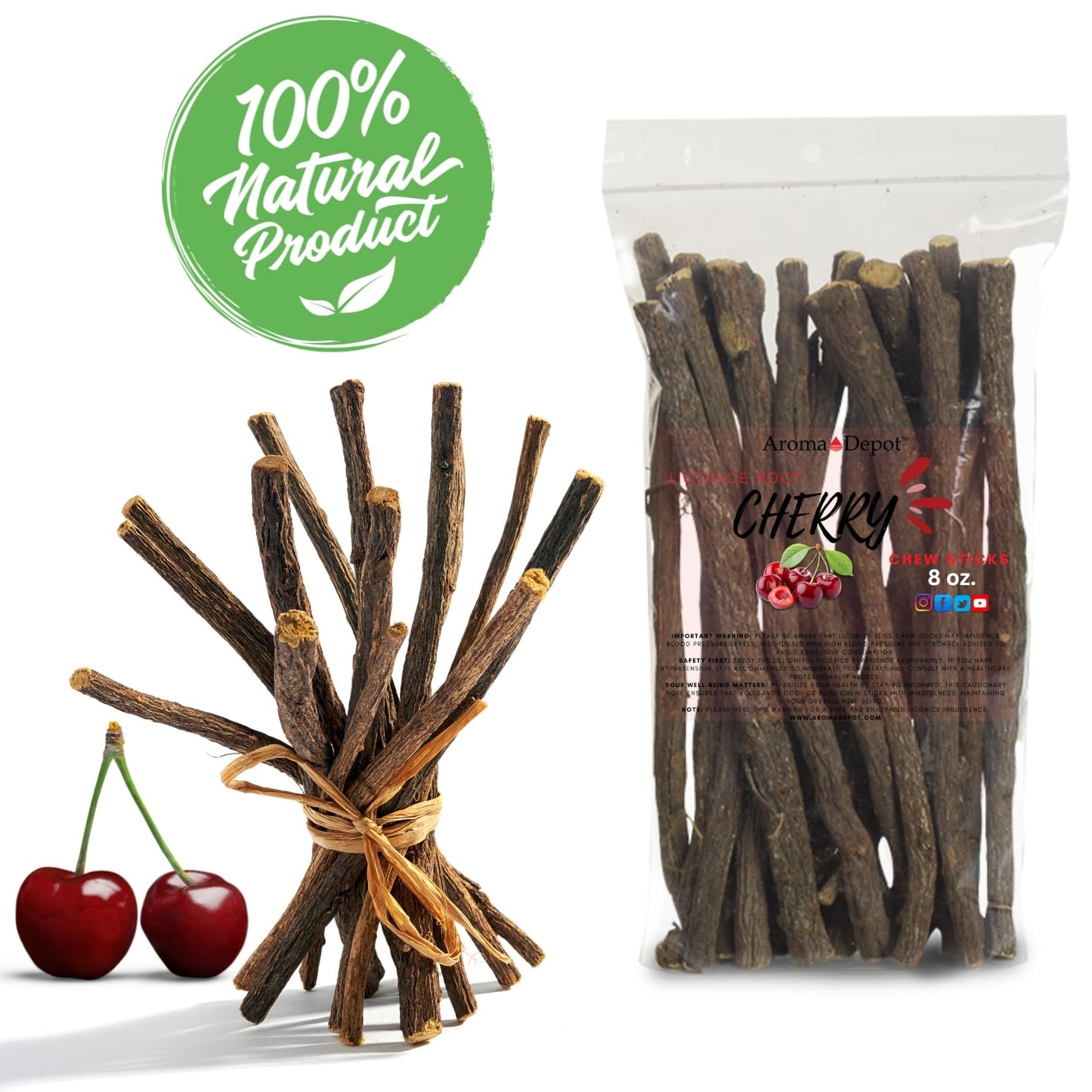Aroma Depot Licorice Root Chew Sticks Variety Pack 2 oz - 10 Flavors